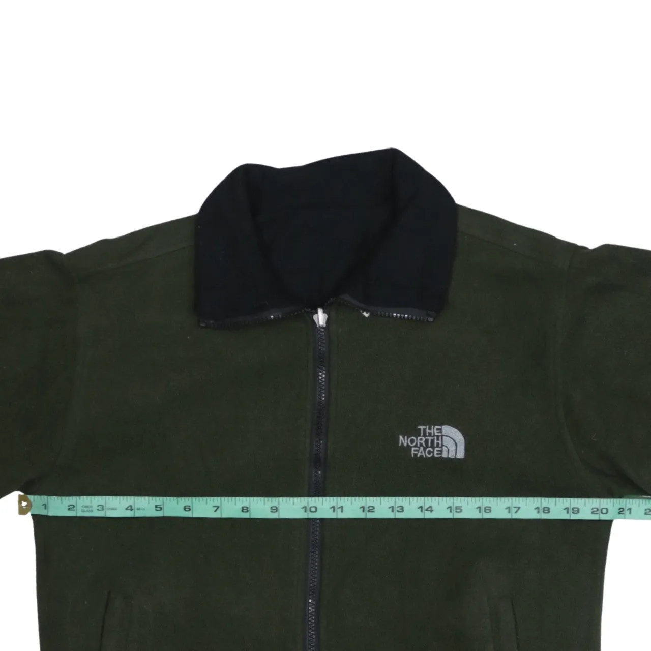 The North Face Dark Green Fleece Jacket Men's Medium Embroidered Chest Logo Zip Front sold by Vintage Club product image thumbnail 5