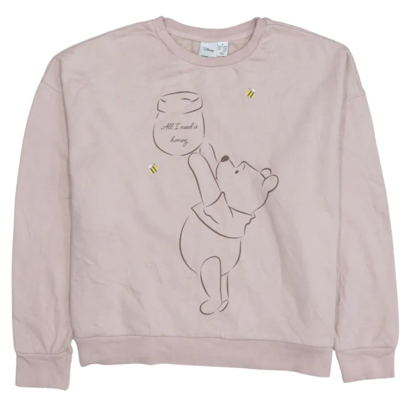 Disney Pink Winnie The Pooh Sweatshirt Women’s XLarge Printed Graphic Fleece Pullover Top sold by Vintage Club