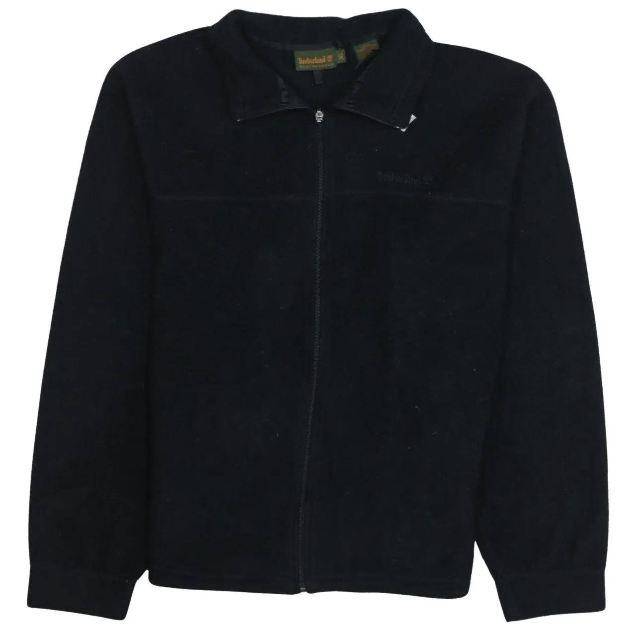 Timberland Black Fleece Jacket Men's XLarge Full Zip Embroidered Logo Outdoor Top sold by Vintage Club