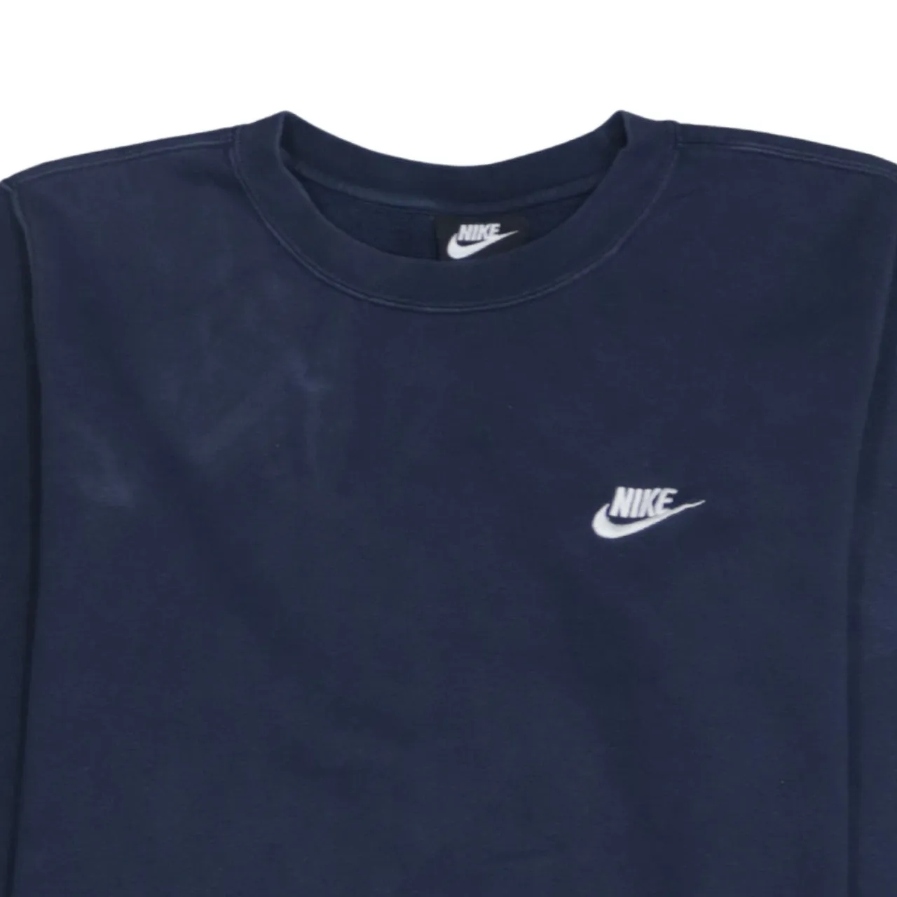 Nike Navy Blue Sweatshirt Men's Small Embroidered Swoosh Logo Crewneck Pullover Jumper sold by Vintage Club product image thumbnail 3