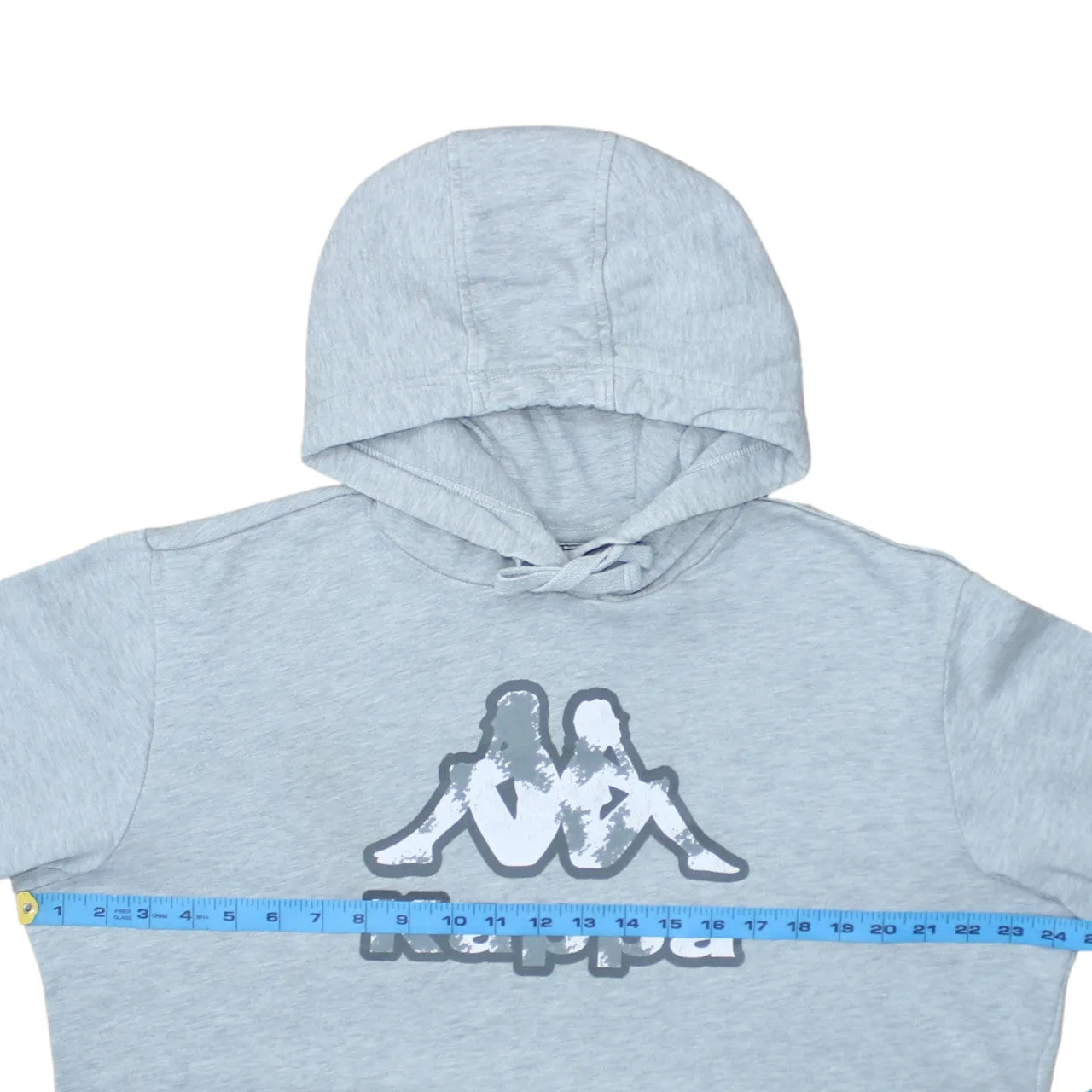 Kappa Light Grey Hoodie Men’s Large Printed Logo Drawstring Hood Ribbed Hem Pullover Sweatshirt sold by Vintage Club product image thumbnail 5
