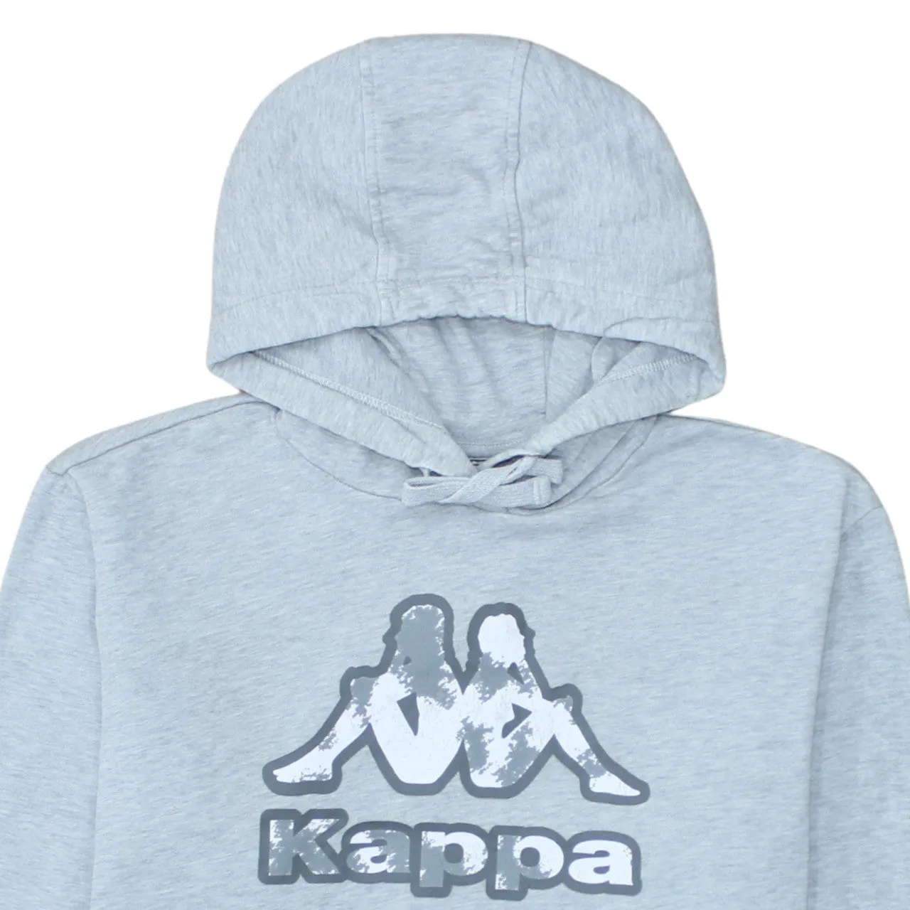 Kappa Light Grey Hoodie Men’s Large Printed Logo Drawstring Hood Ribbed Hem Pullover Sweatshirt sold by Vintage Club product image thumbnail 3