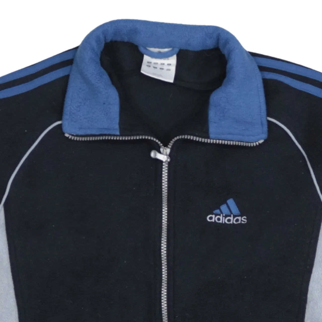 Adidas Black Fleece Jacket Men’s Medium Full Zip Embroidered Logo Three Stripe Track Top sold by Vintage Club product image thumbnail 3