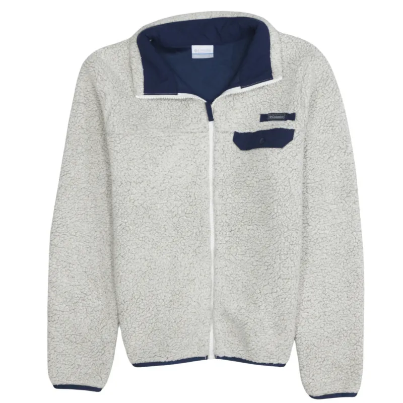 Columbia Beige Cream Fleece Jacket Women’s Large Full Zip Sherpa Embroidered Logo Outerwear sold by Vintage Club