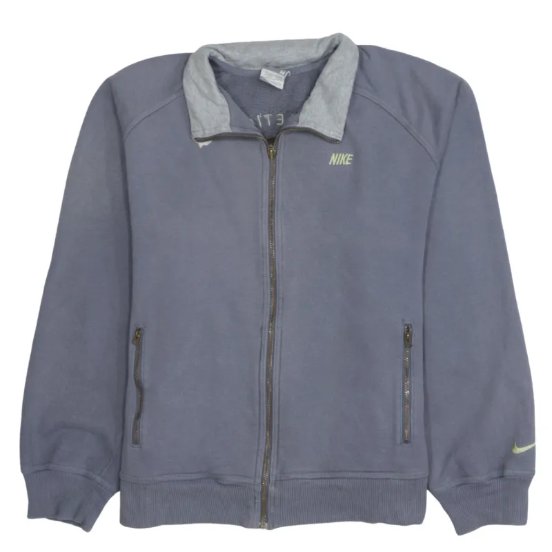 Nike Navy Full Zip Sweatshirt Men’s Medium Embroidered Swoosh Printed Back Graphic Jacket sold by Vintage Club