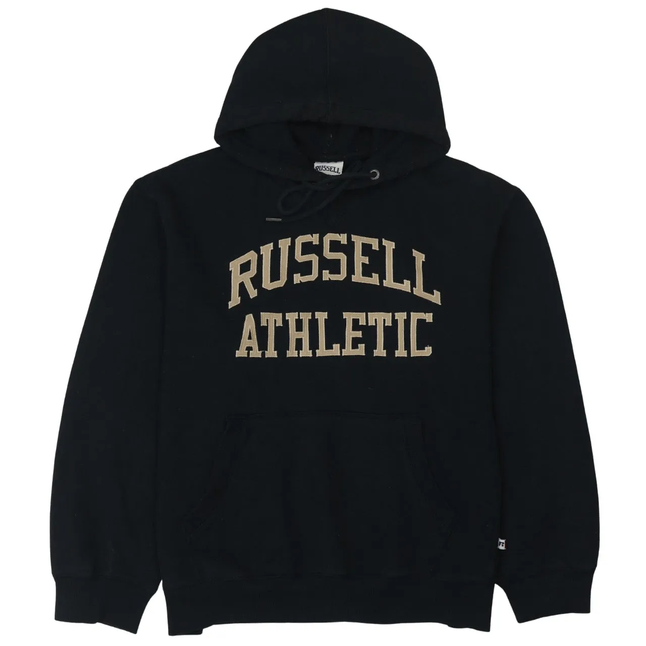 Russell Athletic Black Hoodie Women’s XXLarge Embroidered Spellout Logo Front Pocket Pullover Sweatshirt sold by Vintage Club