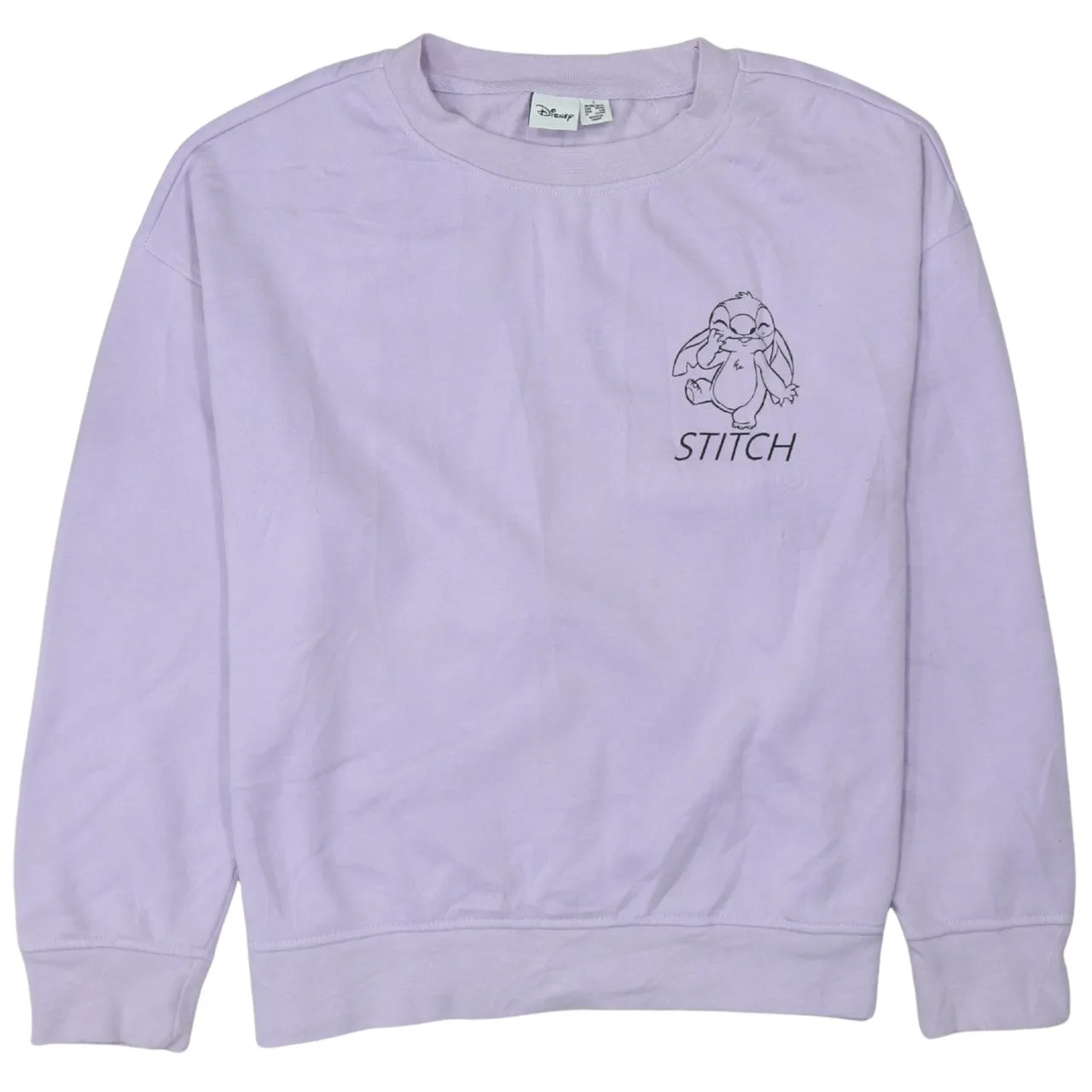 Disney Lilac Purple Sweatshirt Women's Small Stitch Printed Graphic Crewneck Pullover Top sold by Vintage Club