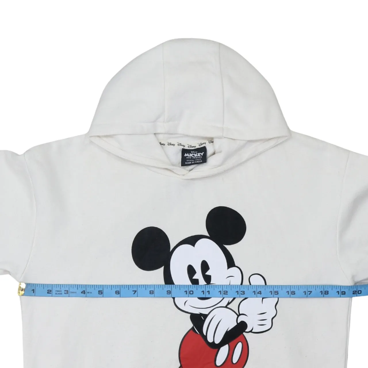 Disney White Hoodie Women’s Medium Printed Mickey Mouse Sleeve Logo Pullover Sweatshirt sold by Vintage Club product image thumbnail 5