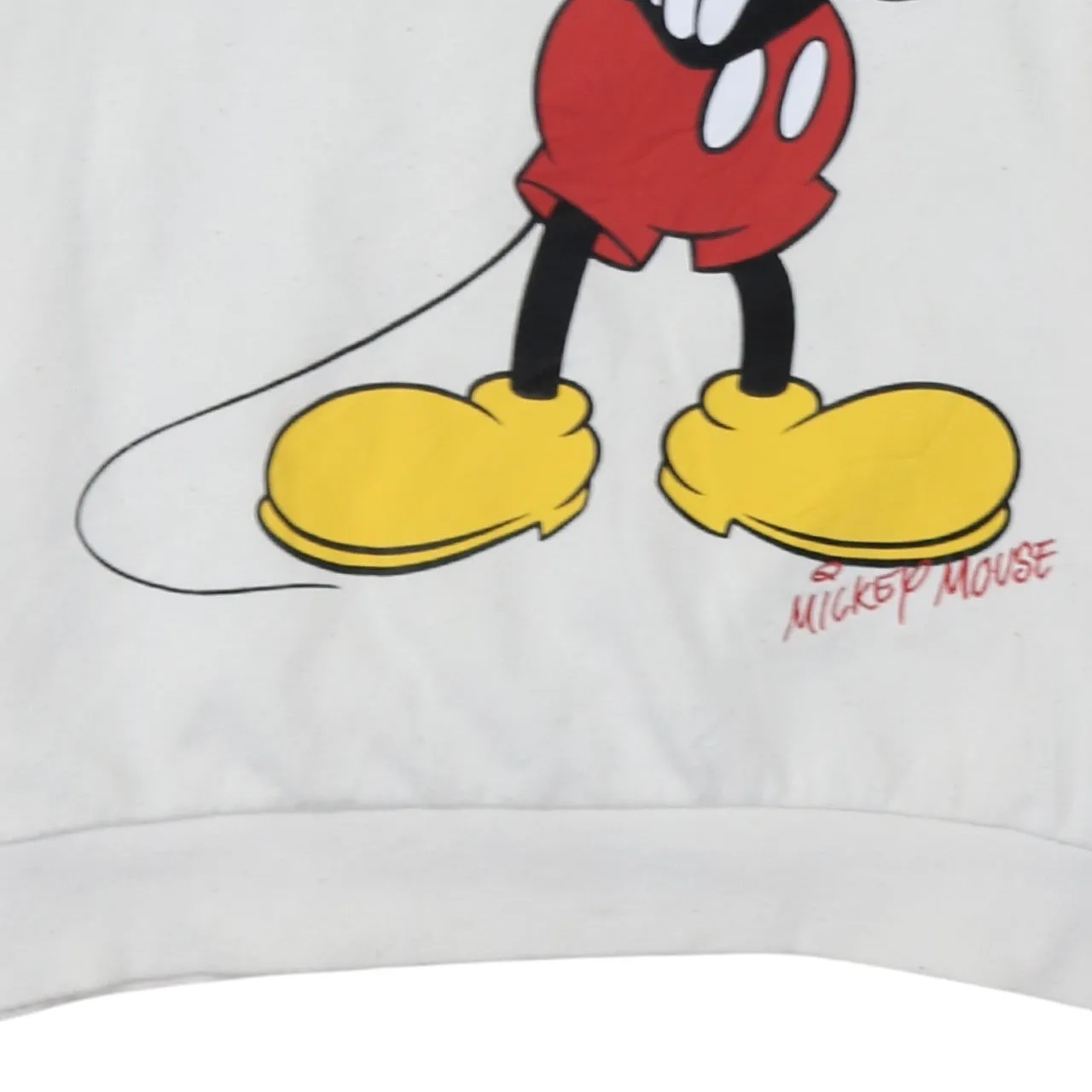 Disney White Hoodie Women’s Medium Printed Mickey Mouse Sleeve Logo Pullover Sweatshirt sold by Vintage Club product image thumbnail 4