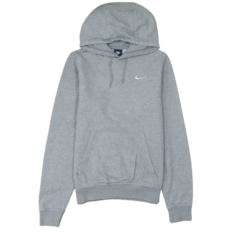 Nike Grey Hoodie Women’s Small Embroidered Swoosh Drawstring Pullover Fleece Sweatshirt sold by Vintage Club