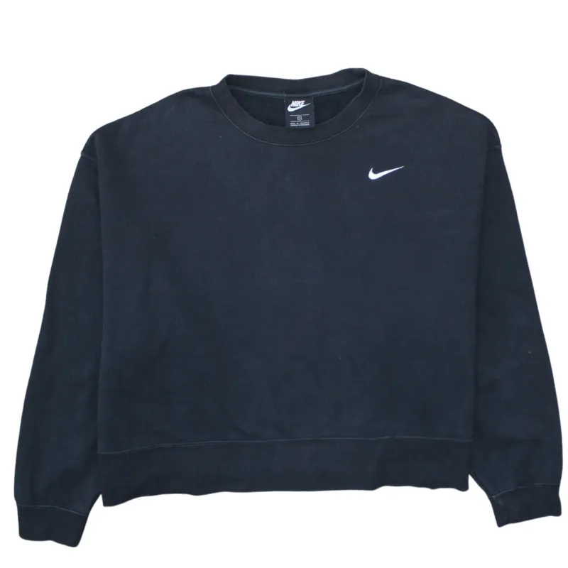 Nike Black Sweatshirt Women’s XXLarge Embroidered Swoosh Logo Crewneck Pullover Top made by Nike