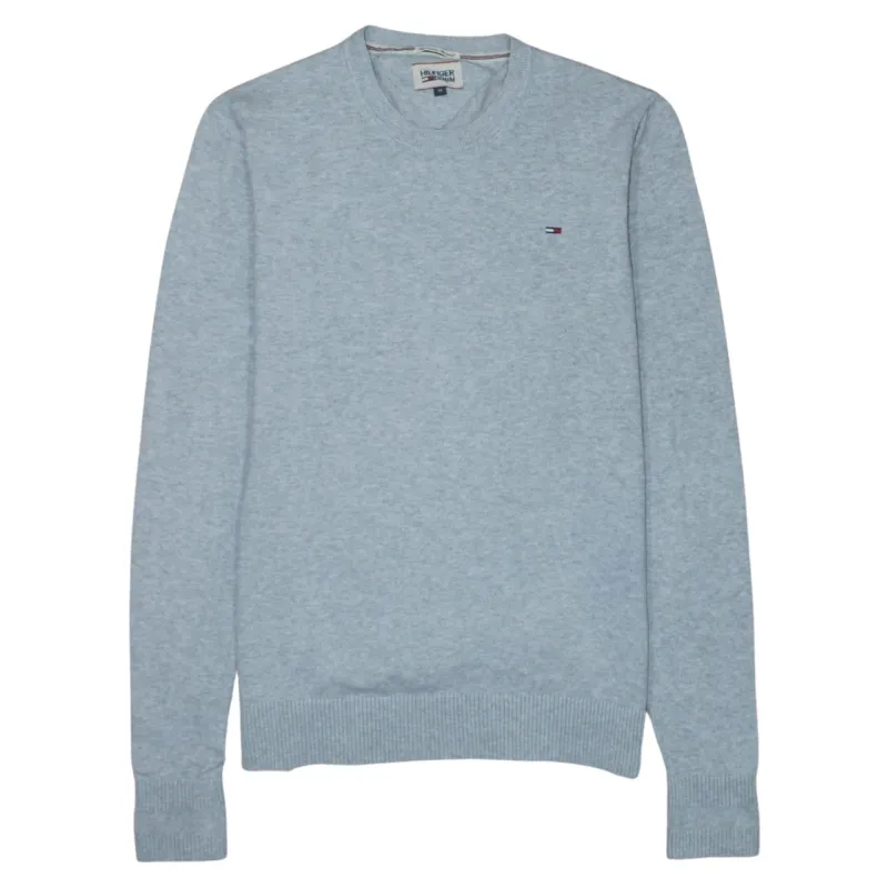 Tommy Hilfiger Light Grey Sweatshirt Women's Medium Embroidered Flag Logo Crewneck Jumper Pullover sold by Vintage Club