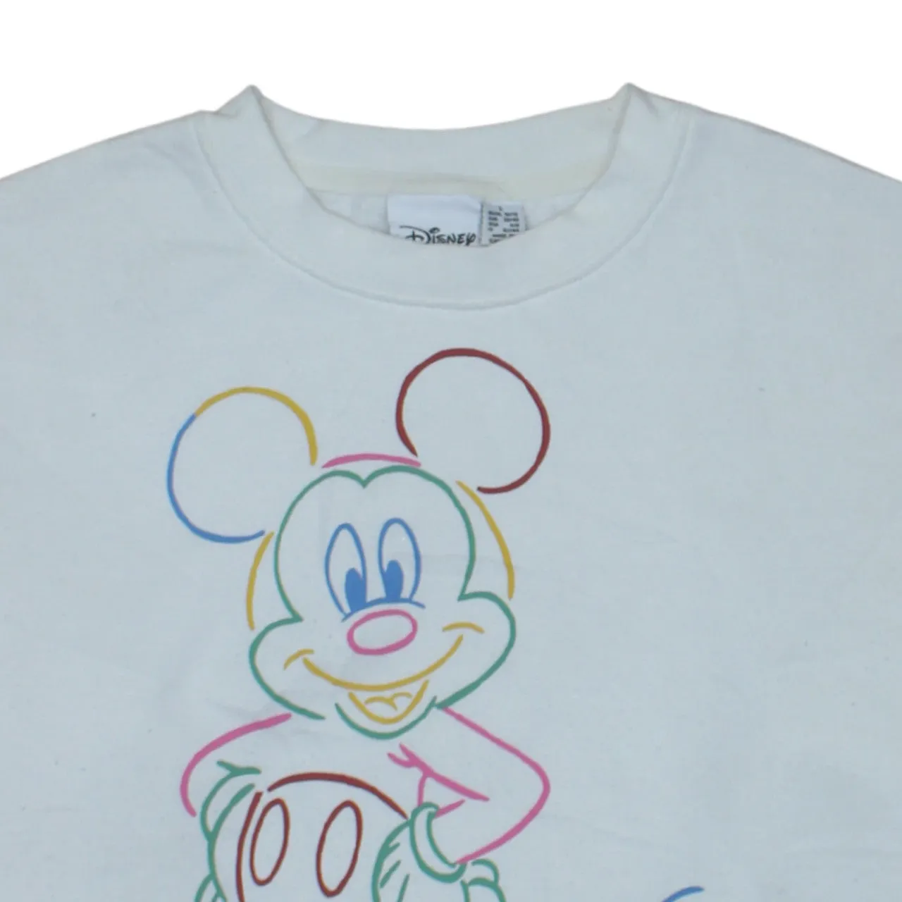 Disney White Sweatshirt Women’s Small Printed Mickey Graphic Crewneck Pullover Top sold by Vintage Club product image thumbnail 3