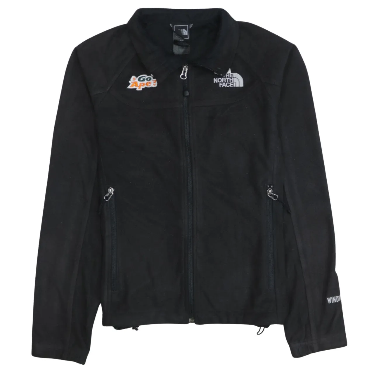 The North Face Black Fleece Jacket Women’s Medium Embroidered Logos Zip Pockets Softshell Top sold by Vintage Club