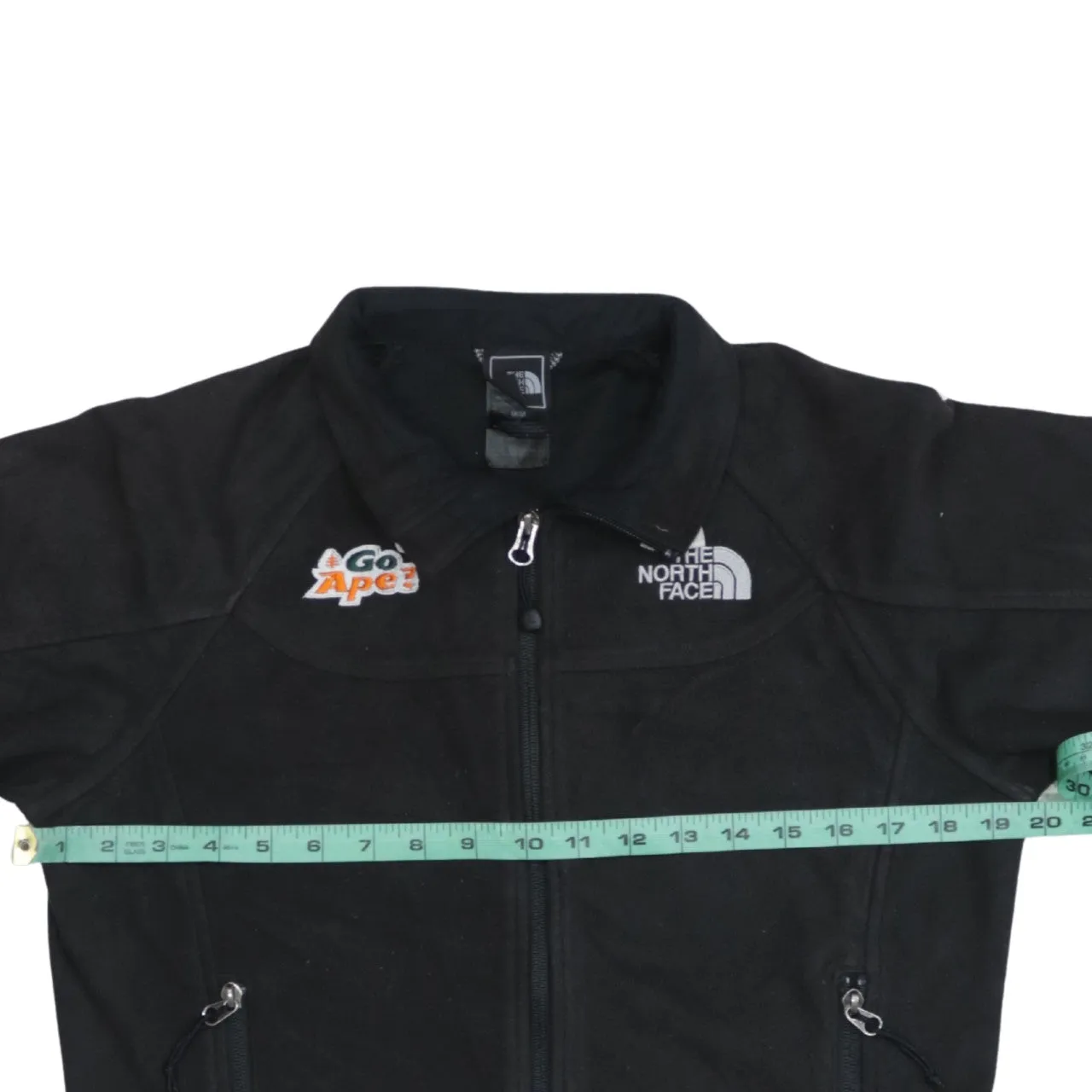The North Face Black Fleece Jacket Women’s Medium Embroidered Logos Zip Pockets Softshell Top sold by Vintage Club product image thumbnail 5
