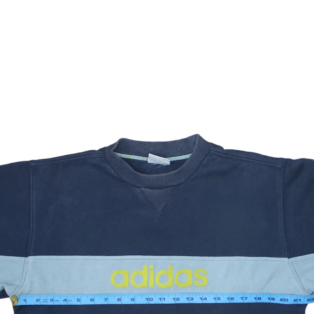Adidas Navy Blue Sweatshirt Men's Medium Big Logo Panel Crewneck Pullover Top sold by Vintage Club product image thumbnail 5