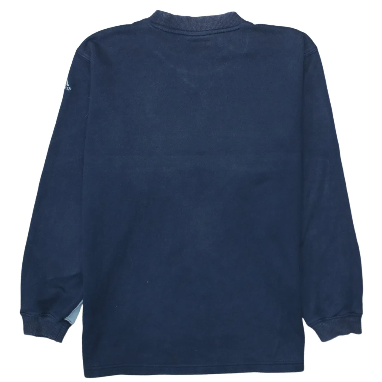 Adidas Navy Blue Sweatshirt Men's Medium Big Logo Panel Crewneck Pullover Top sold by Vintage Club product image thumbnail 2