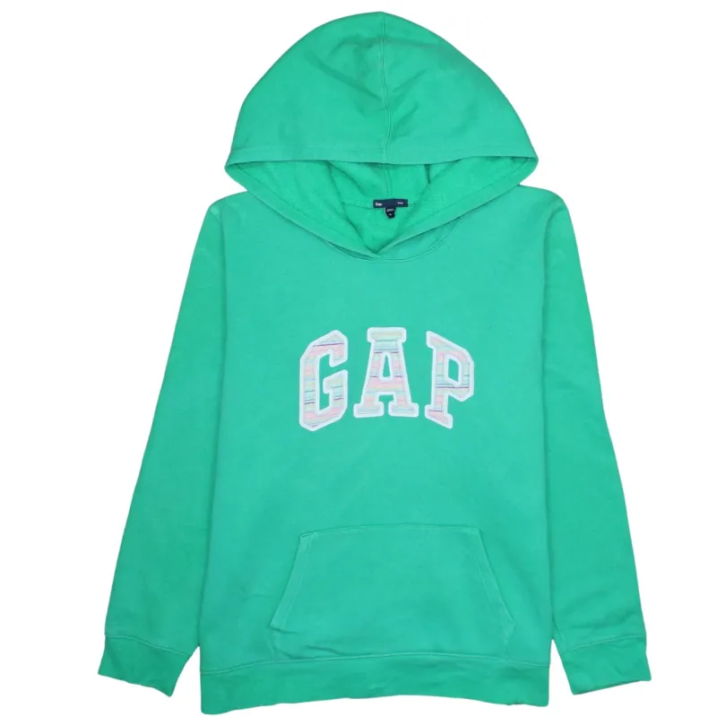 Gap Bright Green Hoodie Women’s XLarge Embroidered Logo Front Pocket Pullover Sweatshirt sold by Vintage Club
