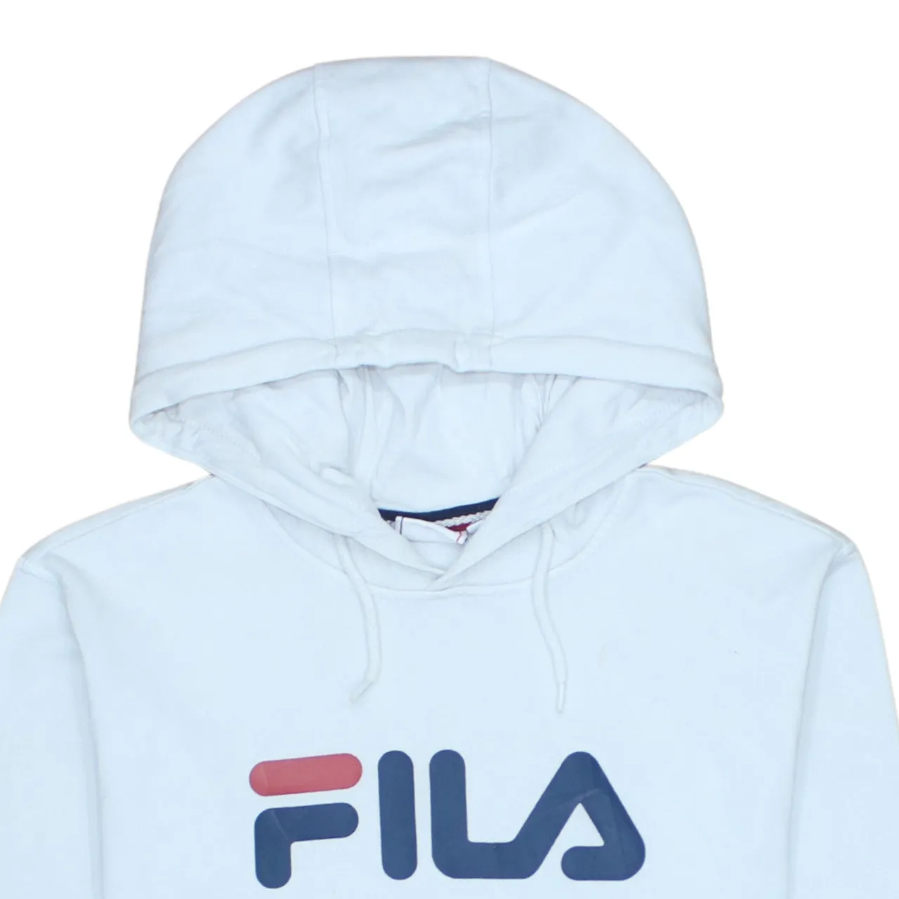 Fila White Hoodie Men’s Small Printed Logo Front Pocket Drawstring Hood Sweatshirt sold by Vintage Club product image thumbnail 3