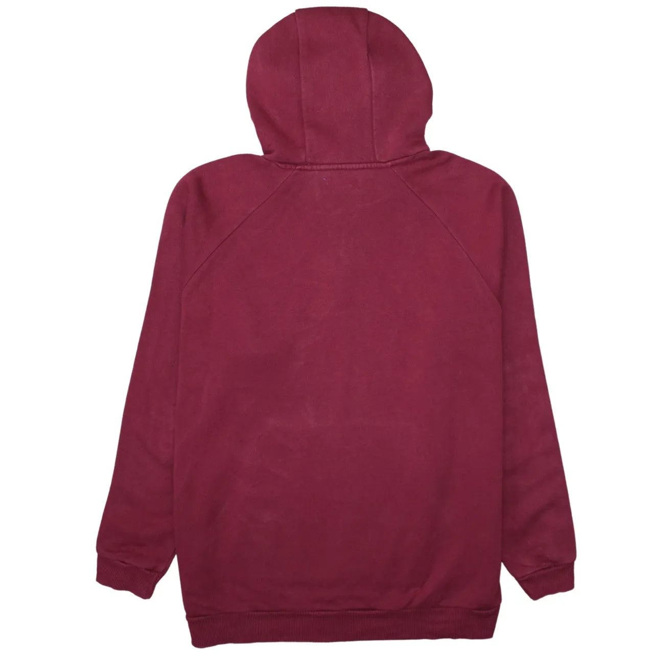 Adidas Burgundy Red Hoodie Women’s XLarge Embroidered Trefoil Logo Three Stripe Sleeves Pullover Sweatshirt sold by Vintage Club product image thumbnail 2