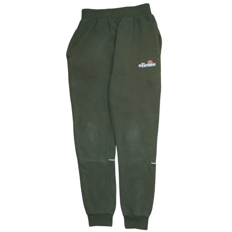 Ellesse Dark Green Joggers Men’s 24 Embroidered Logo Cuffed Fleece Sweatpants made by Ellesse