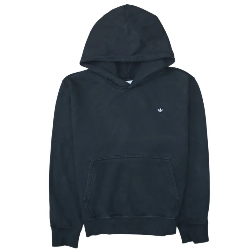 Adidas Black Hoodie Men's XSmall Embroidered Trefoil Logo Front Pocket Pullover Sweatshirt sold by Vintage Club