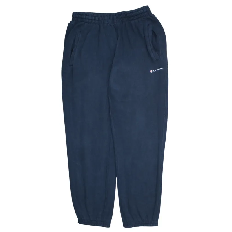 Champion Navy Blue Joggers Men’s Large Embroidered Logo Elasticated Cuffs Fleece Sweatpants made by Champion