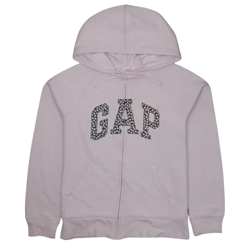 Gap Light Pink Zip Hoodie Women’s Medium Embroidered Logo Front Pockets Casual Sweatshirt made by GAP