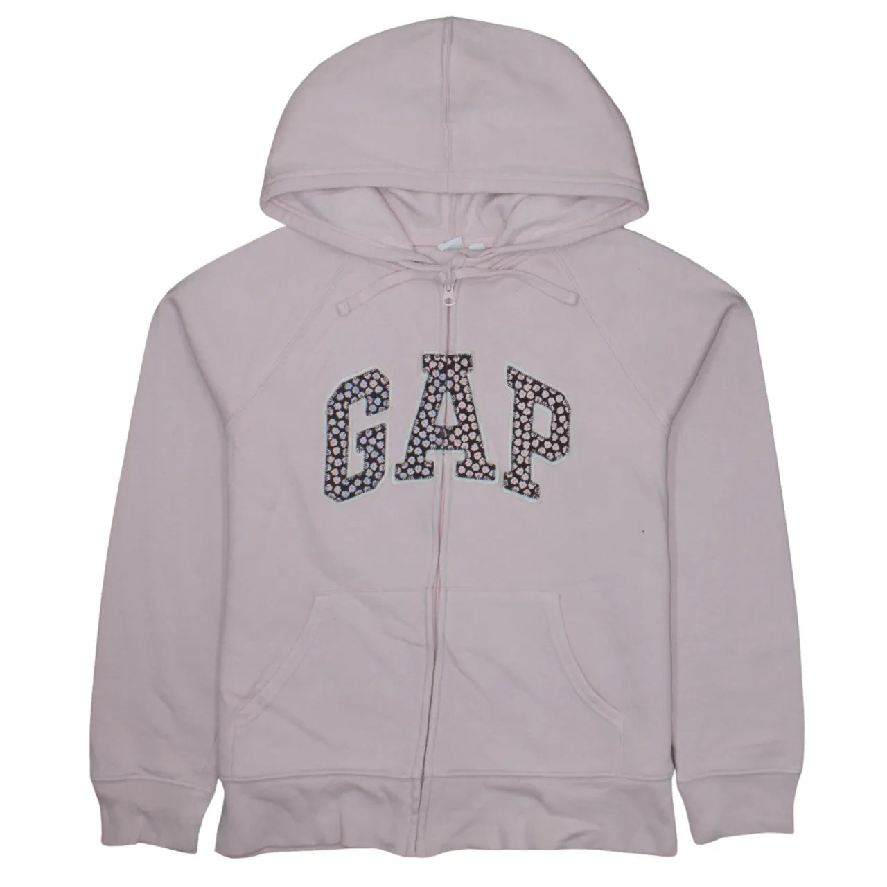 Gap Light Pink Zip Hoodie Women’s Medium Embroidered Logo Front Pockets Casual Sweatshirt sold by Vintage Club