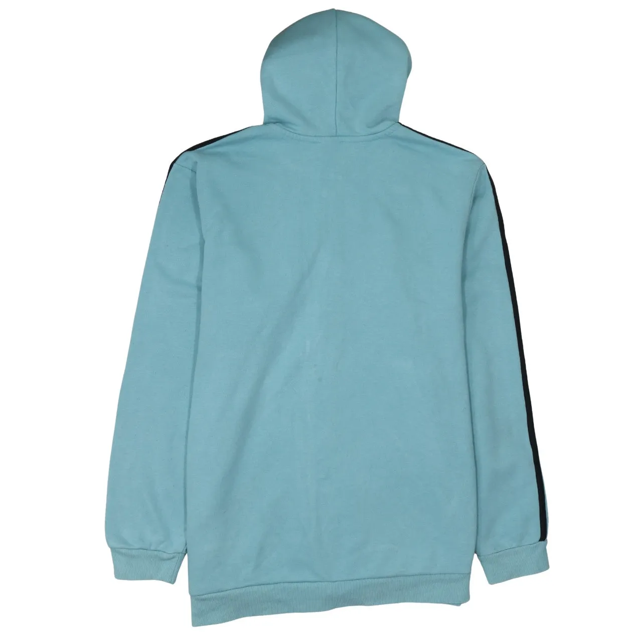 Adidas Light Blue Hoodie Men's XLarge Full Zip Three Stripe Sleeves Embroidered Logo Sweatshirt sold by Vintage Club product image thumbnail 2
