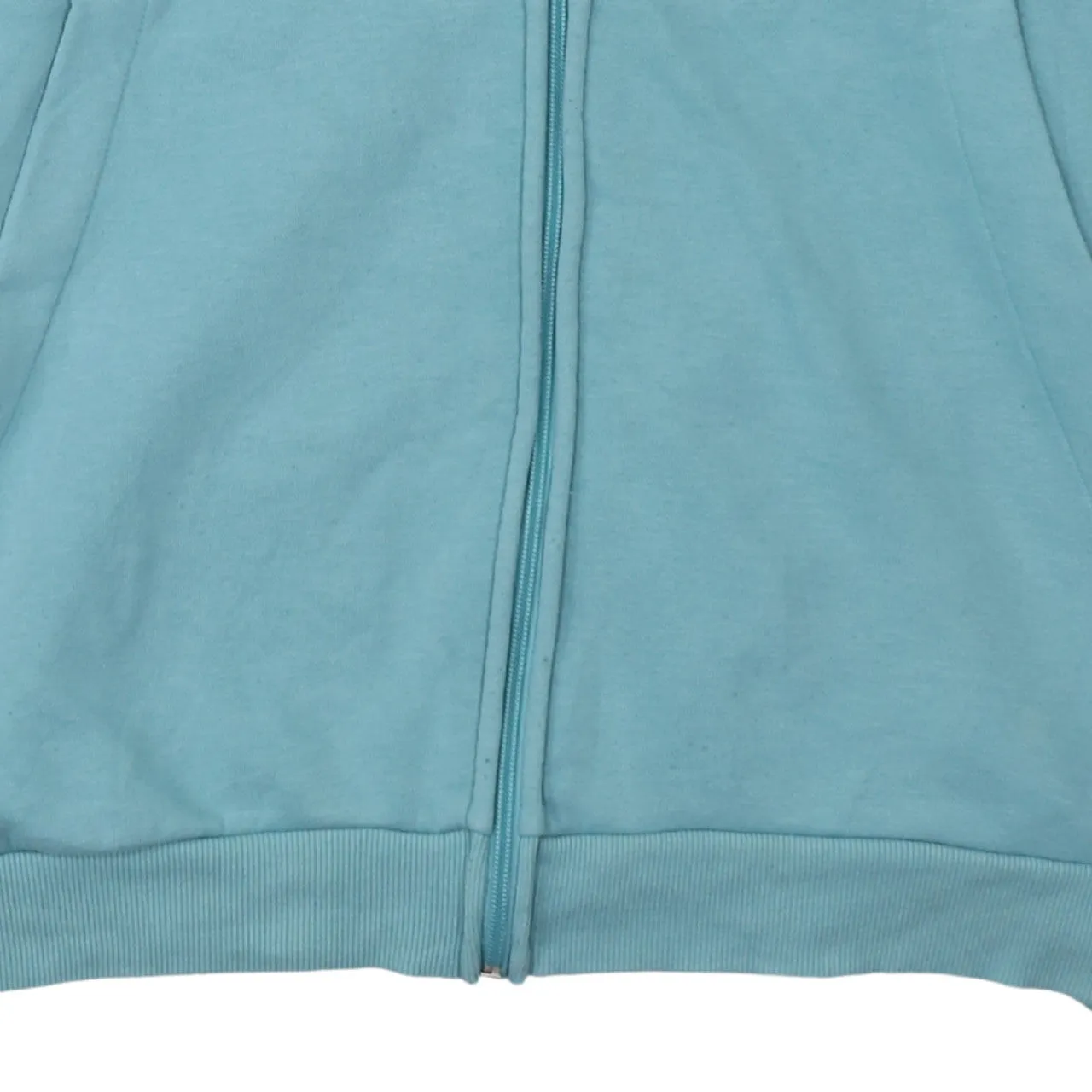 Adidas Light Blue Hoodie Men's XLarge Full Zip Three Stripe Sleeves Embroidered Logo Sweatshirt sold by Vintage Club product image thumbnail 4