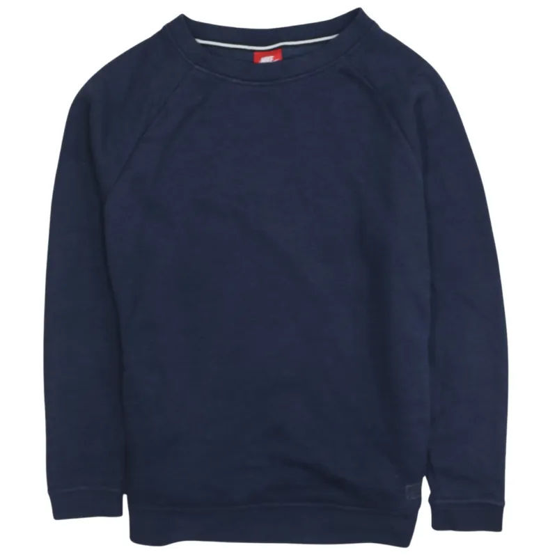 Nike Navy Blue Sweatshirt Men's Medium Crewneck Plain Pullover Fleece Top made by Nike