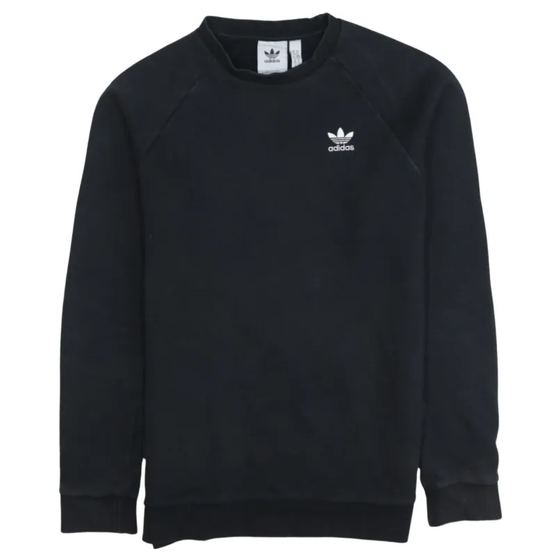 Adidas Black Sweatshirt Men's XSmall Embroidered Trefoil Logo Raglan Sleeve Pullover Top sold by Vintage Club