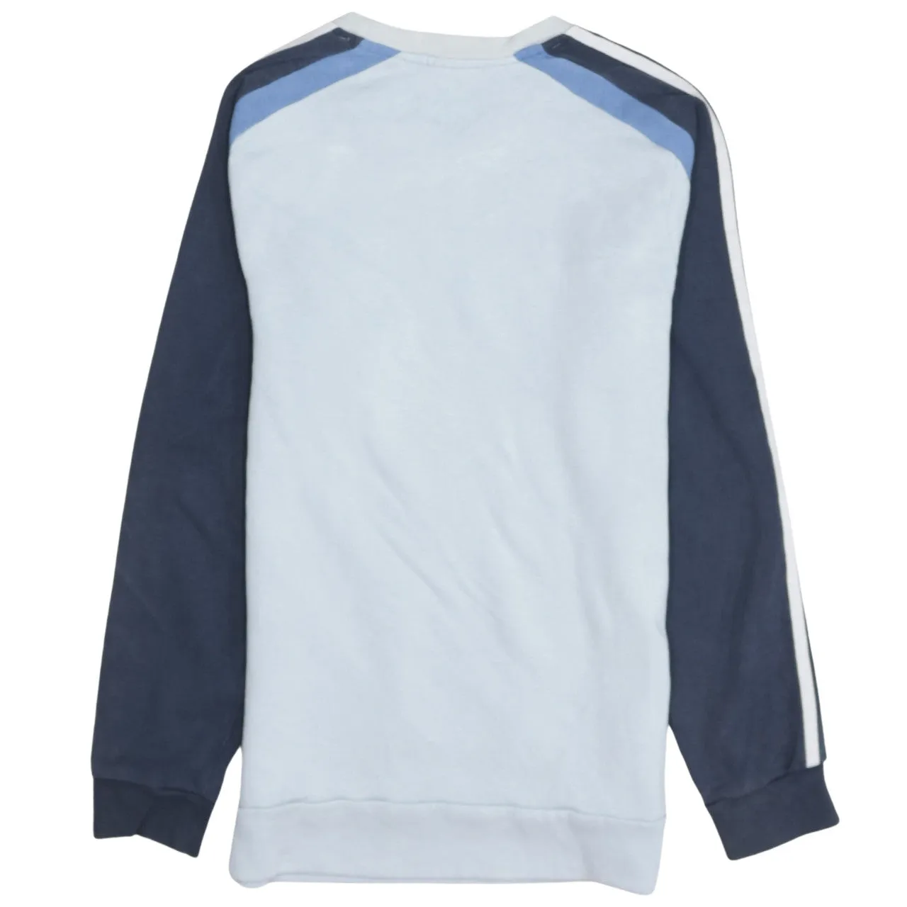 Adidas Light Blue Sweatshirt Men's XSmall Three Stripe Sleeves Embroidered Logo Pullover Top sold by Vintage Club product image thumbnail 2