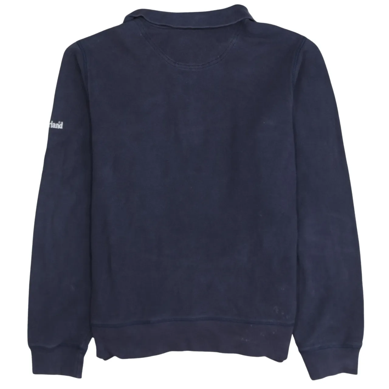 Timberland Navy White Stripe Sweatshirt Women’s XLarge Quarter Zip Embroidered Logo Pullover Top sold by Vintage Club product image thumbnail 2