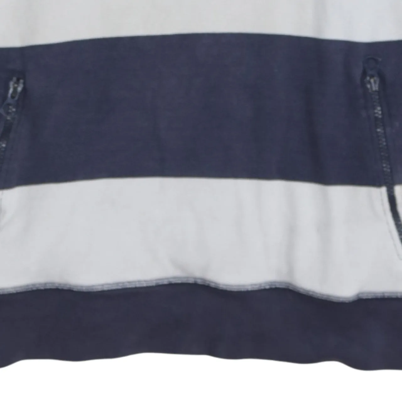 Timberland Navy White Stripe Sweatshirt Women’s XLarge Quarter Zip Embroidered Logo Pullover Top sold by Vintage Club product image thumbnail 4
