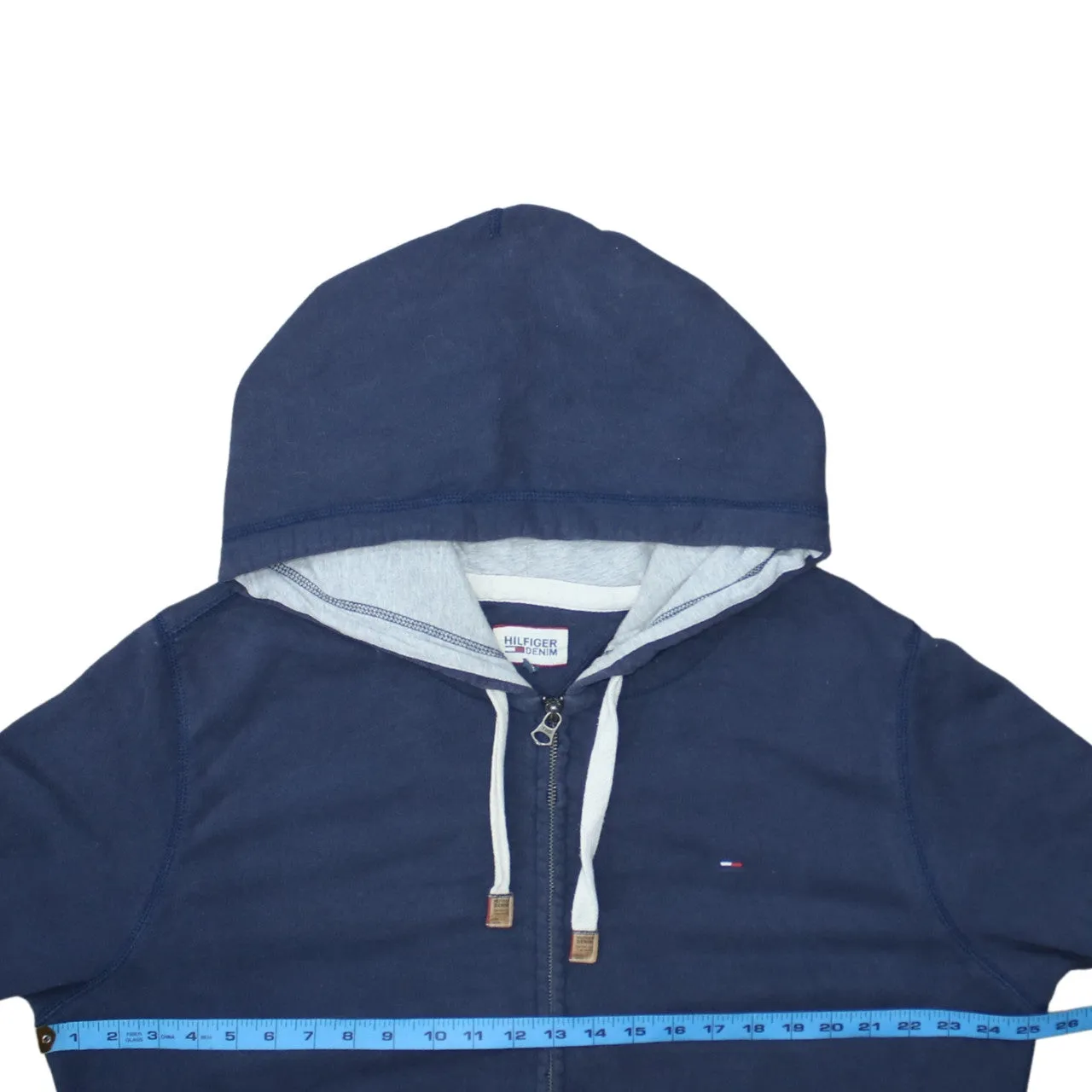 Tommy Hilfiger Navy Blue Zip Hoodie Women’s 2XL Embroidered Flag Logo Pockets Sweatshirt sold by Vintage Club product image thumbnail 5