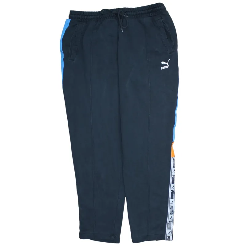 Puma Navy Blue Joggers Men’s XLarge Embroidered Logo Side Stripe Tapework Sweatpants sold by Vintage Club