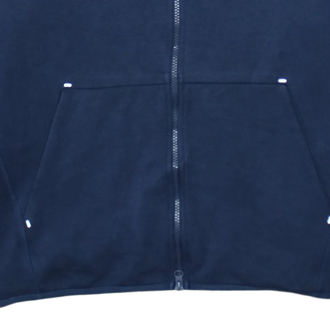 Nike Navy Blue Full Zip Hoodie Men's Large Embroidered Swoosh Split Pouch Pockets Sweatshirt sold by Vintage Club product image thumbnail 4