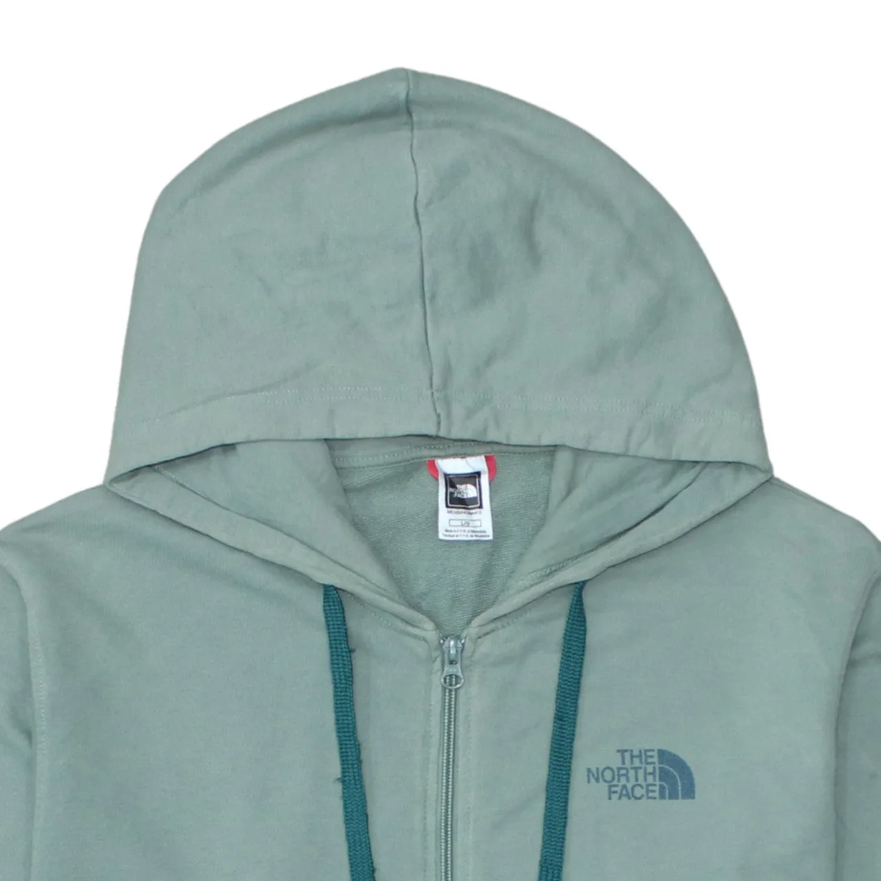 The North Face Sage Green Zip Hoodie Men's Large Embroidered Logo Drawstring Pockets Sweatshirt sold by Vintage Club product image thumbnail 3