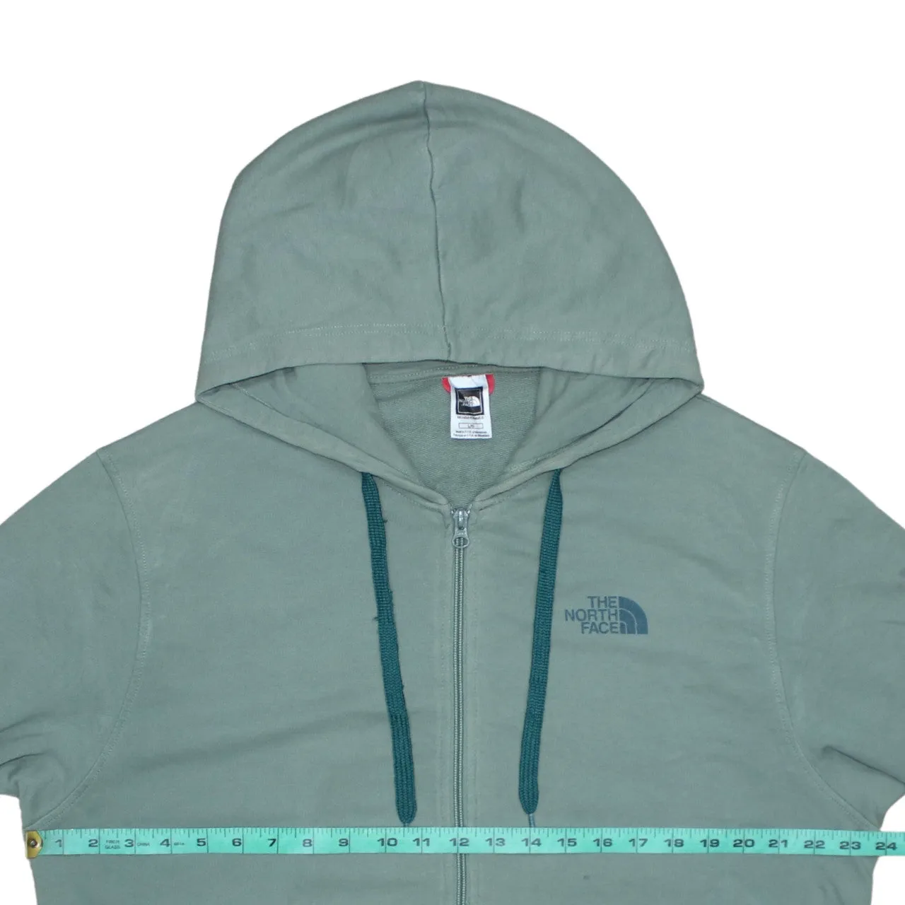The North Face Sage Green Zip Hoodie Men's Large Embroidered Logo Drawstring Pockets Sweatshirt sold by Vintage Club product image thumbnail 5