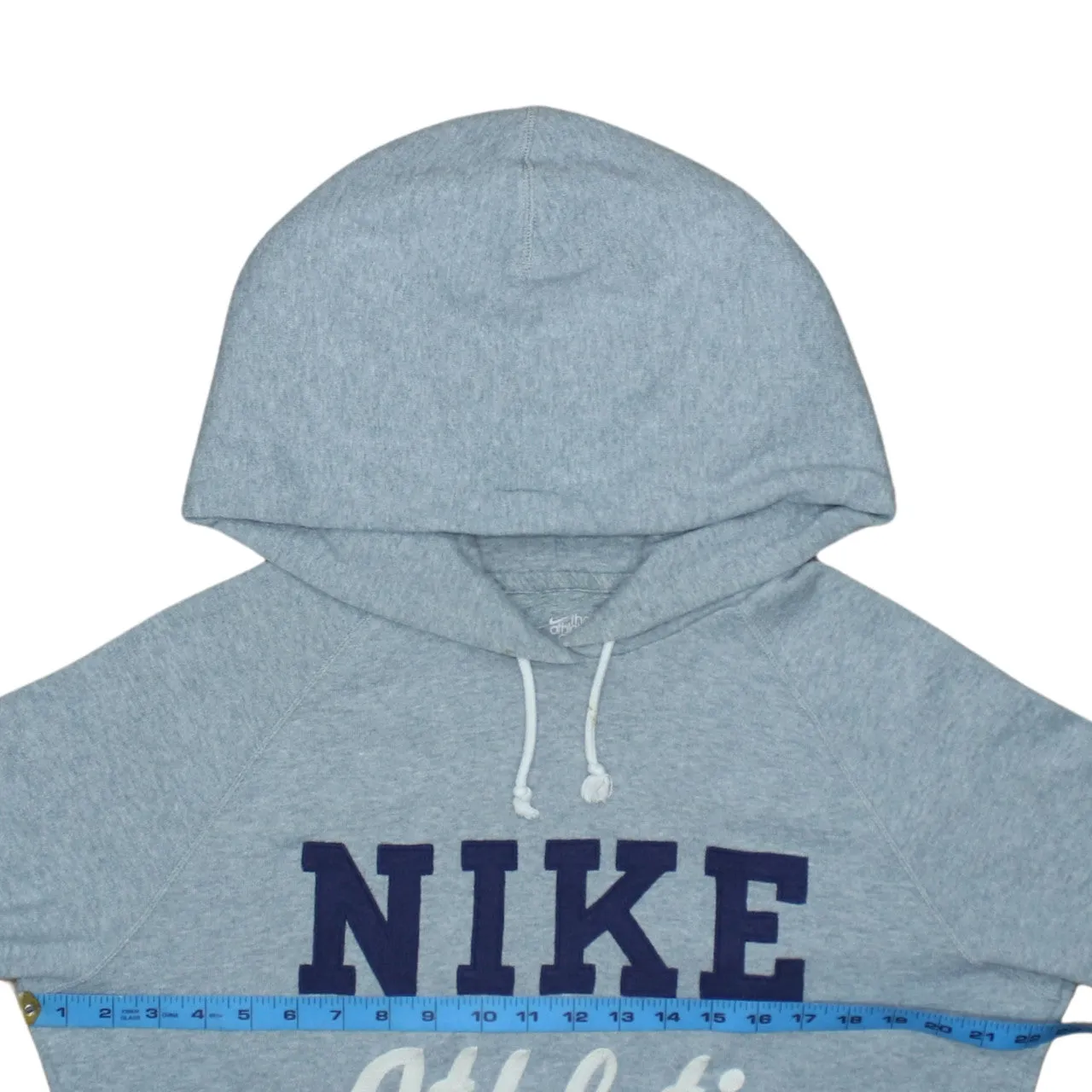 Nike Light Grey Hoodie Men's Medium Athletic Department Printed Logo Pullover Sweatshirt sold by Vintage Club product image thumbnail 5