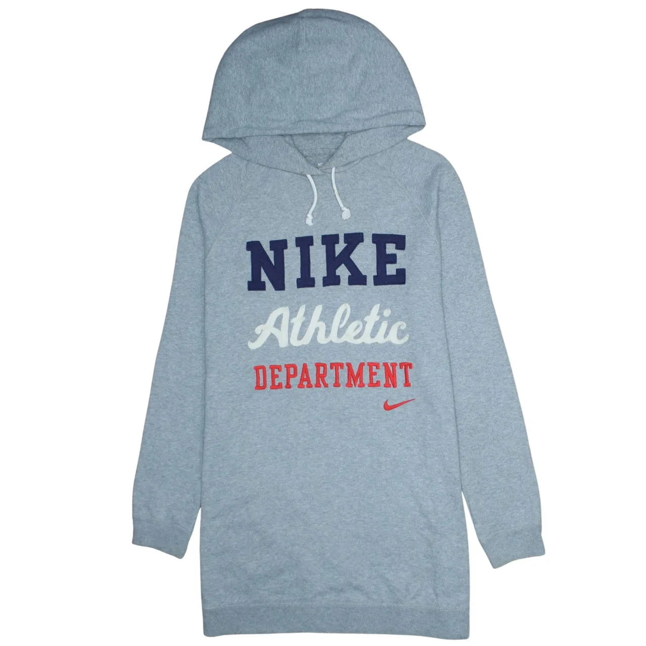 Nike Light Grey Hoodie Men's Medium Athletic Department Printed Logo Pullover Sweatshirt sold by Vintage Club