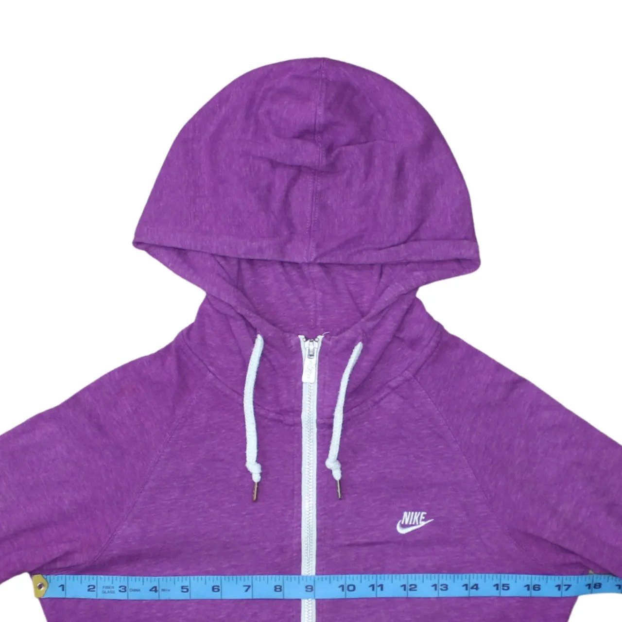 Nike Purple Full Zip Hoodie Women’s Small Embroidered Swoosh Drawstring Pockets Sweatshirt sold by Vintage Club product image thumbnail 5