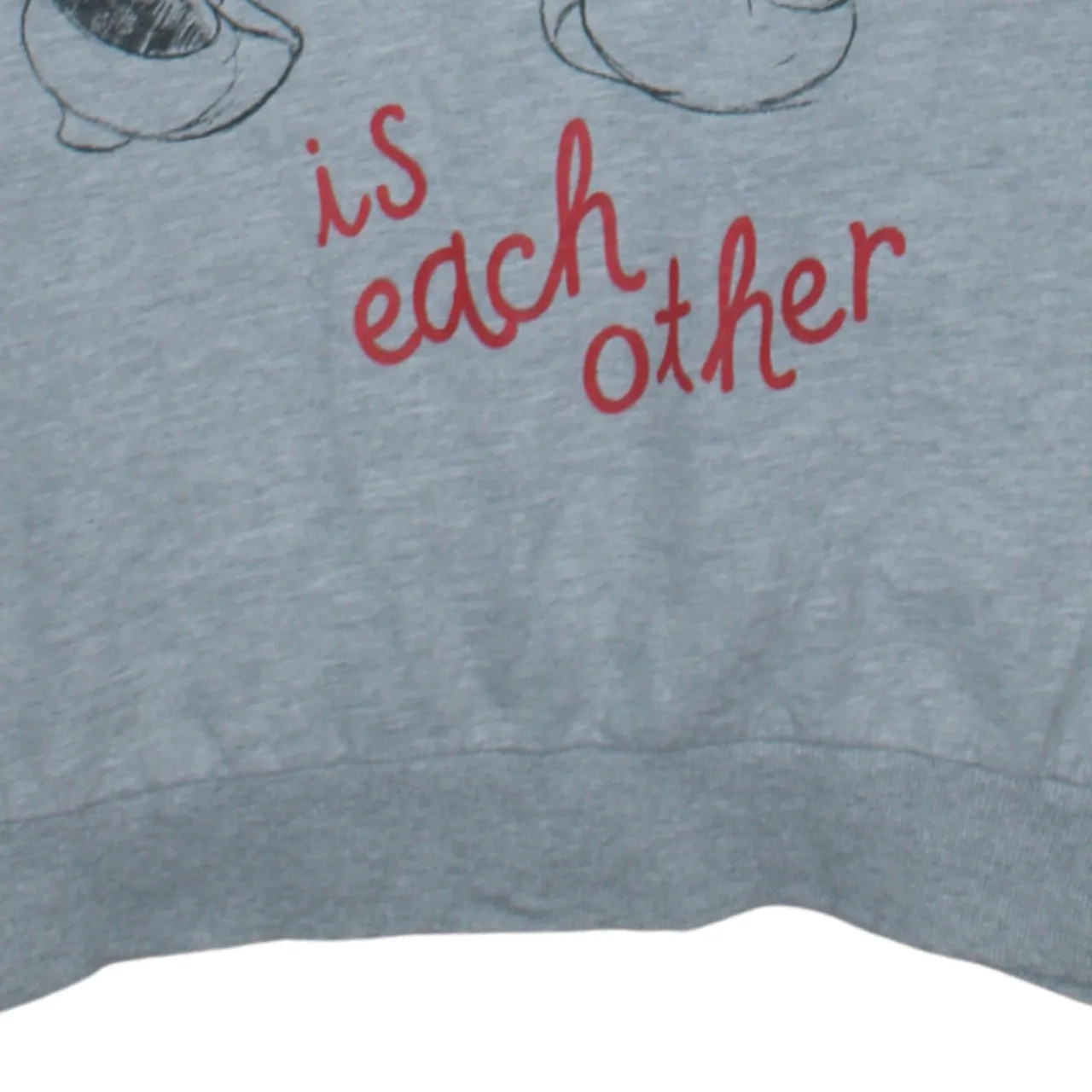 Disney Light Grey Hoodie Women’s XXLarge Printed Mickey Minnie Graphic Longline Sweatshirt sold by Vintage Club product image thumbnail 4