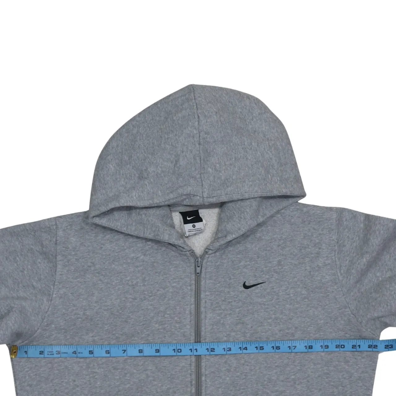 Nike Grey Full Zip Hoodie Men's Medium Embroidered Swoosh Fleece Lined Sweatshirt sold by Vintage Club product image thumbnail 5