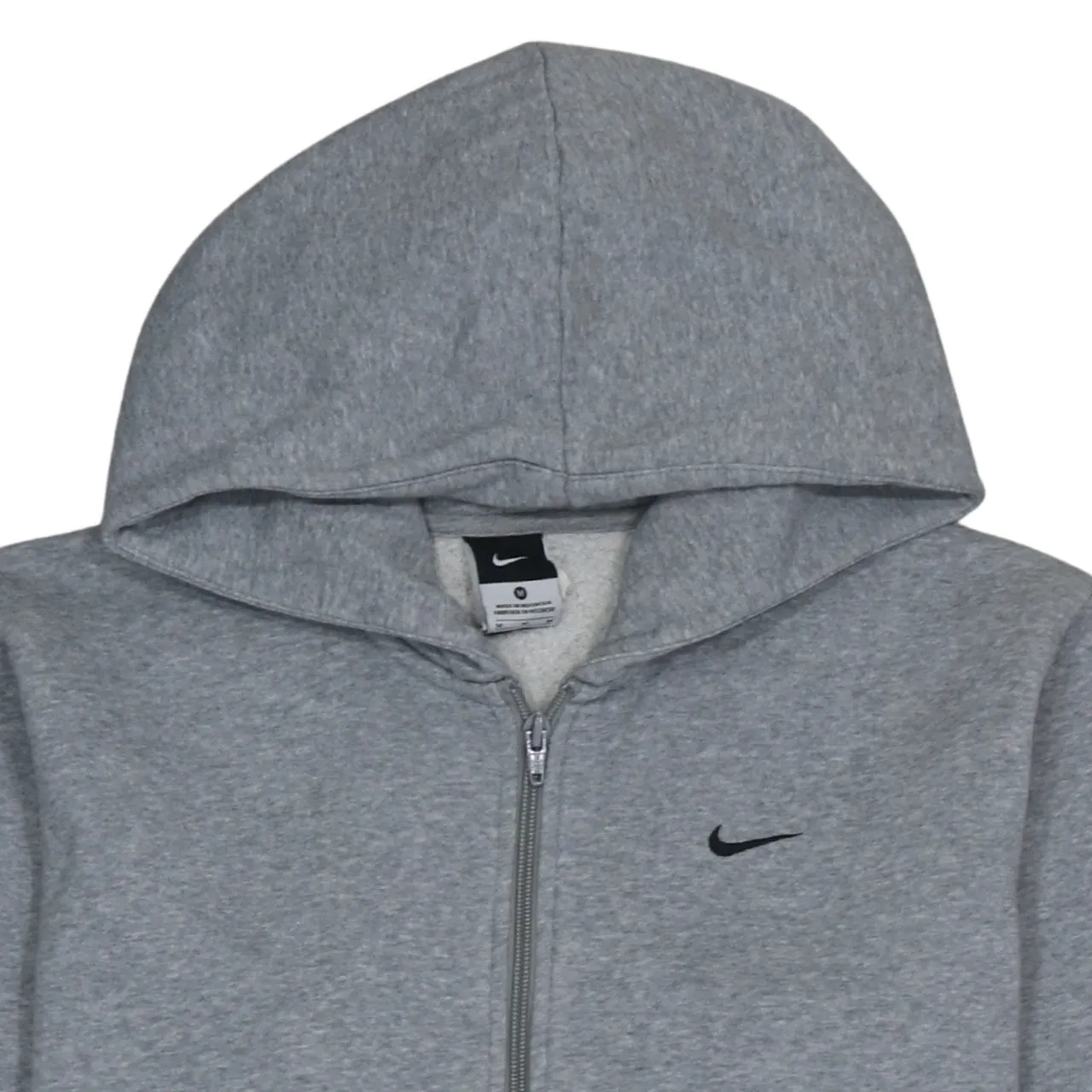 Nike Grey Full Zip Hoodie Men's Medium Embroidered Swoosh Fleece Lined Sweatshirt sold by Vintage Club product image thumbnail 3
