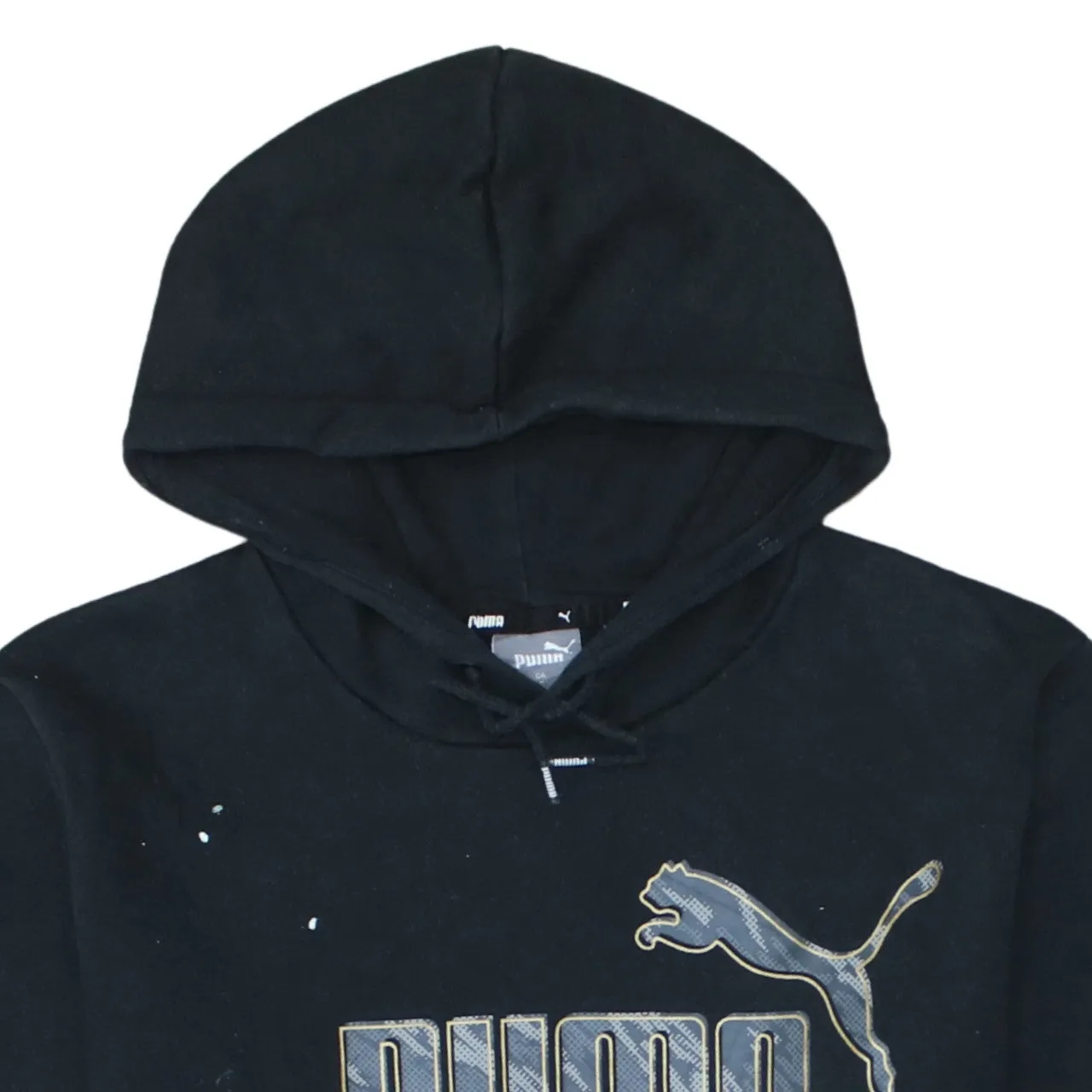 Puma Black Hoodie Men's Medium Printed Big Logo Front Pocket Pullover Sweatshirt sold by Vintage Club product image thumbnail 3