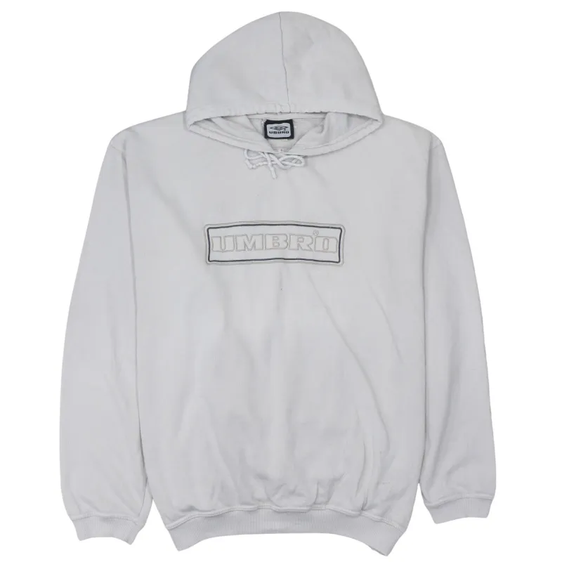 Umbro White Hoodie Women's XXLarge Embroidered Chest Logo Drawstring Hood Pullover Sweatshirt sold by Vintage Club