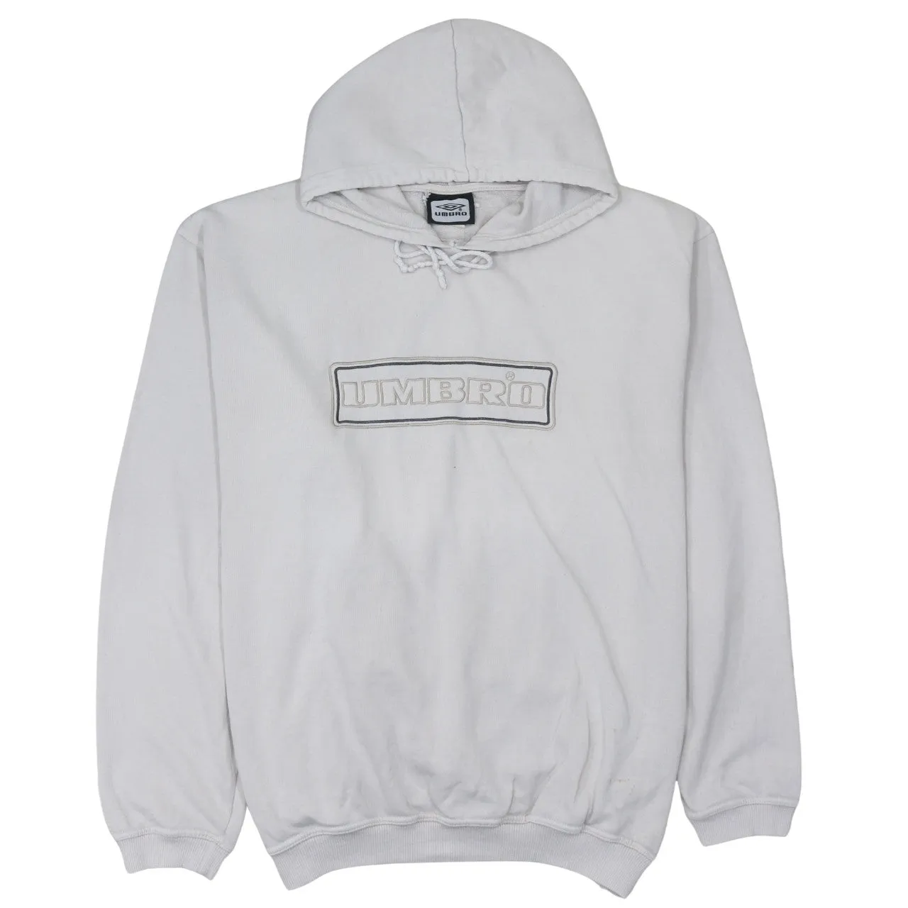 Umbro White Hoodie Women's XXLarge Embroidered Chest Logo Drawstring Hood Pullover Sweatshirt sold by Vintage Club